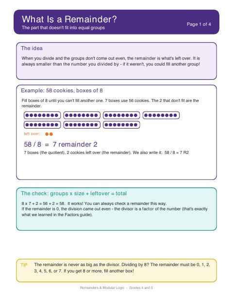 First page of Remainders & Modular Logic: Guide